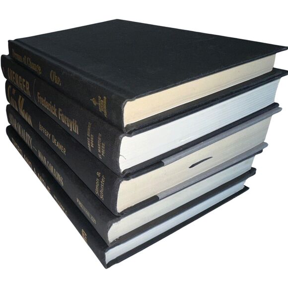 Decor Books Lot of 5 Black w/Gold Text  Hardcover Staging Set Rental Home Decor - Picture 7 of 14